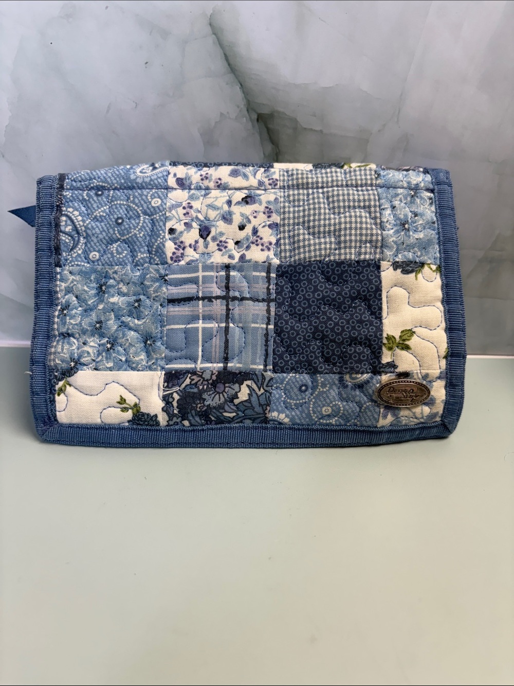 Donna Sharp Trifold Blue Quilted Wallet